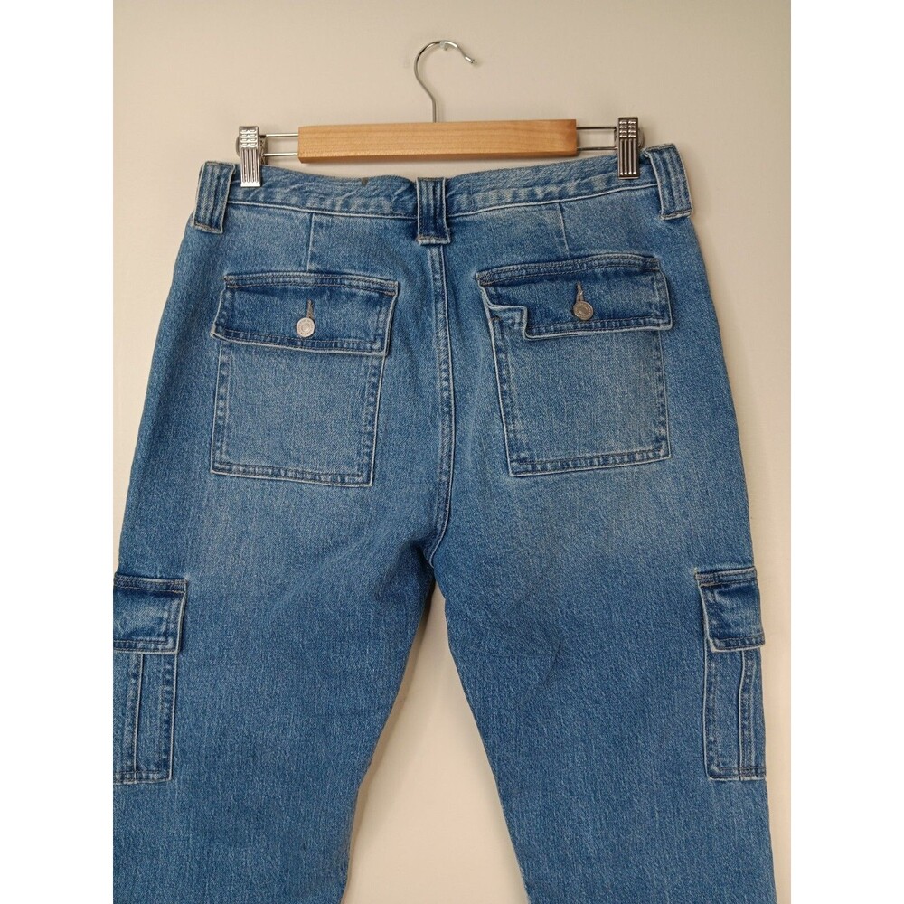 KanCan Cargo Jeans Women's Size 9/28 Estilo Straight Leg Pockets Denim Utility - Picture 4 of 8